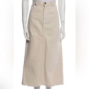 The great column denim midi skirt 8 natural